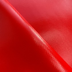 Ткань ПВХ 600 гр/м2 плотная, Красный (Ширина 150см), на отрез  в Истре