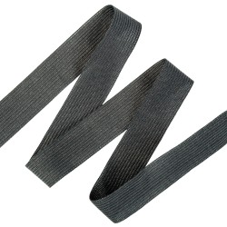 Окантовочная лента-бейка, цвет Чёрный 22мм (на отрез)  в Истре