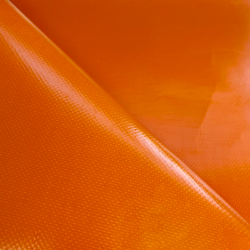Ткань ПВХ 450 гр/м2, Оранжевый (Ширина 160см), на отрез  в Истре