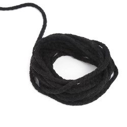 Шнур для одежды тип 2,  Чёрный (плетено-вязаный/полиэфир)  в Истре